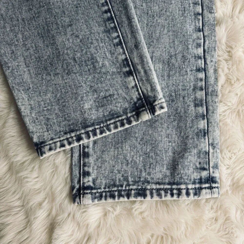 Rubberband Boyfriend Jeans 11/12 (32x26) Blue Stonewash Distressed Denim Juniors